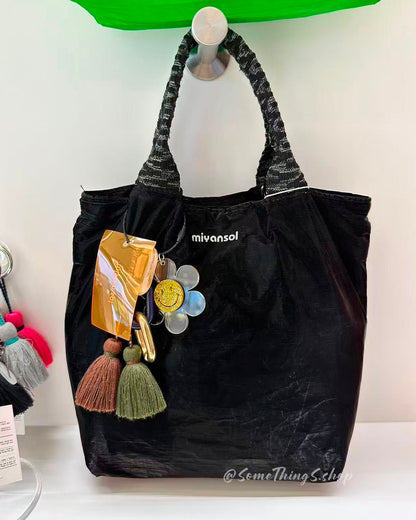 韓國 🇰🇷 Miyansol Wrinkled 輕量皺皺 Mini Tote Bag（附可調式肩帶）｜手提・側孭・斜孭