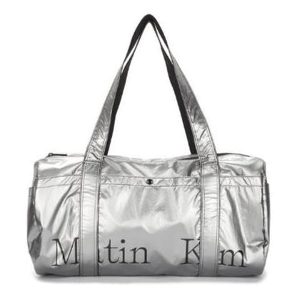 韓國 🇰🇷 Matin Kim Glossy logo Sporty Duffel bag｜Silver • Black｜手提旅行袋 • 運動袋 • 單肩包｜雙肩帶可上膊