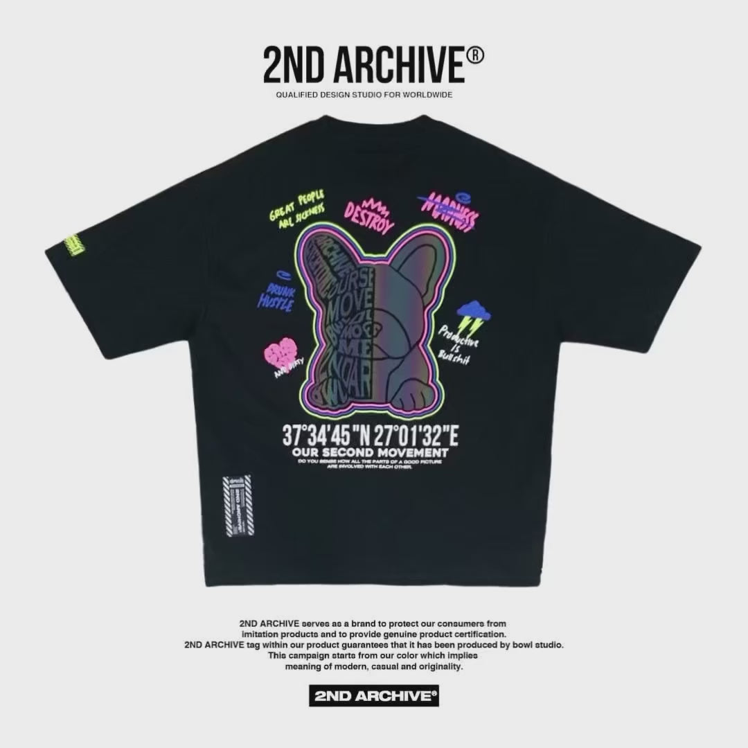 韓國2nd Archive Unisex Great Bull-dog Short Sleeve Tee