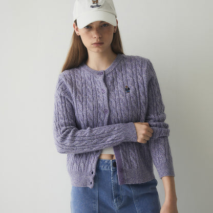 韓國 🇰🇷 WHO.A.U Steve Women's Round Neck Knitwear 女裝 圓領 套頭 針織外套 毛衣｜Purple • Mint