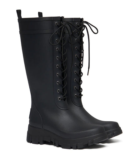 韓國 🇰🇷 Rockfish Weatherwear Platform Lace-Up Rain Boots LONG 經典厚底 交叉綁帶 長筒雨靴｜3 colors
