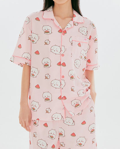 韓國 🇰🇷 SPAO x Chiikawa 夏日 西瓜系列 unisex 成人 短袖睡衣套裝