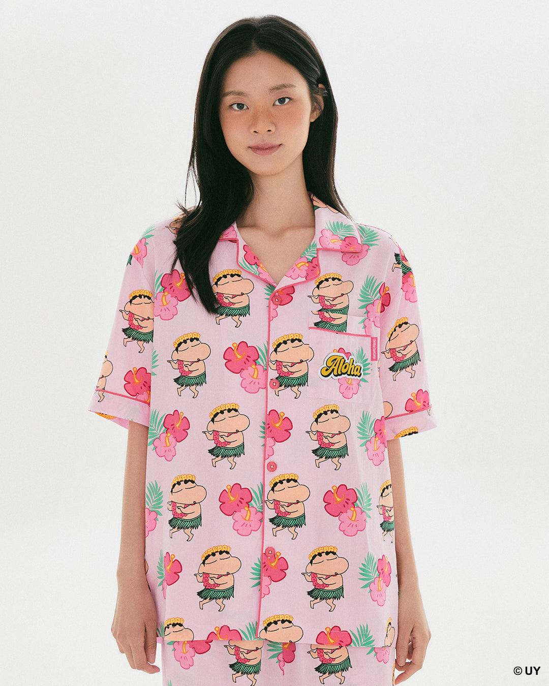 韓國 🇰🇷 SPAO x 蠟筆小新 unisex Adult Hawaiian Short-sleeve Pajamas｜限量版