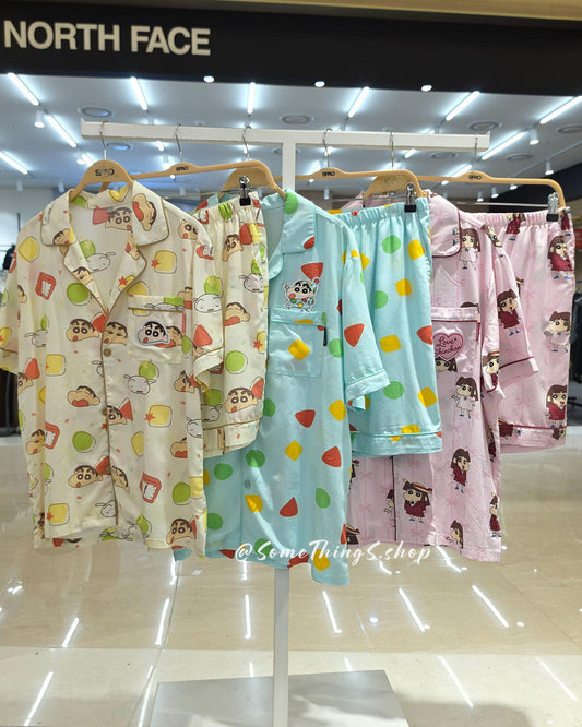 韓國 🇰🇷 SPAO x 蠟筆小新 夏日 西瓜系列 unisex 成人 短袖睡衣套裝