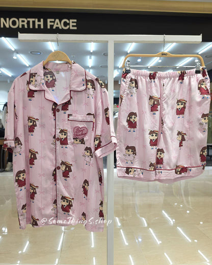 韓國 🇰🇷 SPAO x 蠟筆小新 夏日 西瓜系列 unisex 成人 短袖睡衣套裝