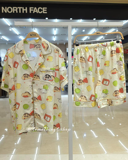 韓國 🇰🇷 SPAO x 蠟筆小新 夏日 西瓜系列 unisex 成人 短袖睡衣套裝