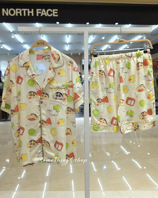 韓國 🇰🇷 SPAO x 蠟筆小新 夏日 西瓜系列 unisex 成人 短袖睡衣套裝