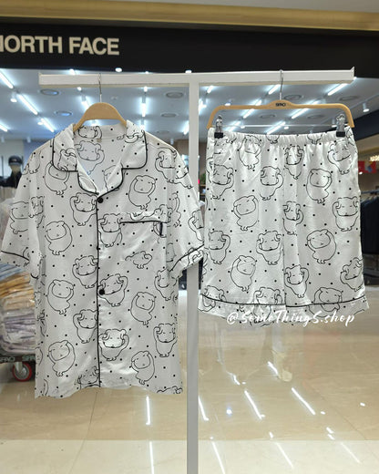 韓國 🇰🇷 SPAO x Ganadi unisex 成人 短袖睡衣套裝｜5 colors