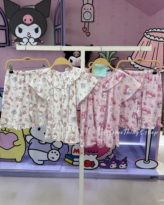 韓國 🇰🇷 SPAO Kid x Sanrio 女童短袖 荷葉邊 睡衣套裝｜Cinnamoroll ⦁ Hello Kitty ⦁ My Melody