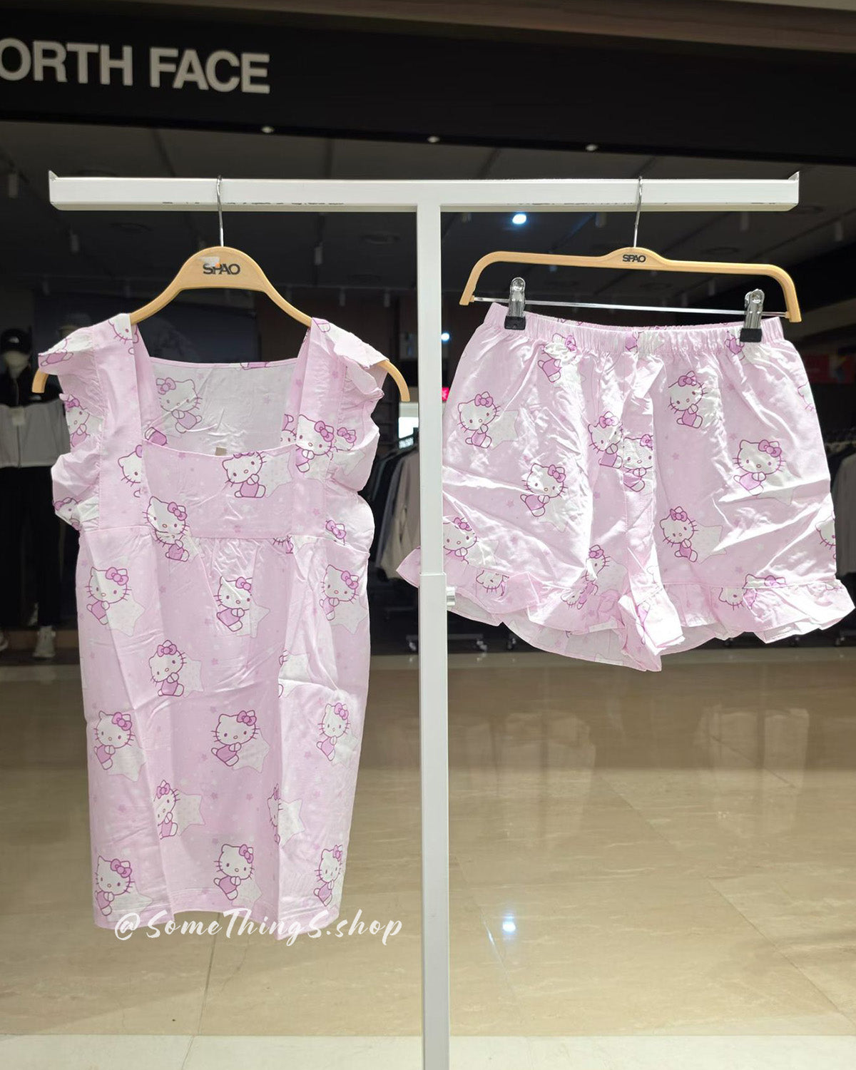 韓國 🇰🇷 SPAO x Sanrio 成人 荷葉邊無袖 女裝睡衣套裝｜Hello Kitty ⦁ Pochacco