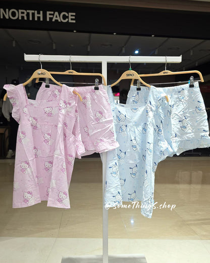 韓國 🇰🇷 SPAO x Sanrio 成人 荷葉邊無袖 女裝睡衣套裝｜Hello Kitty ⦁ Pochacco