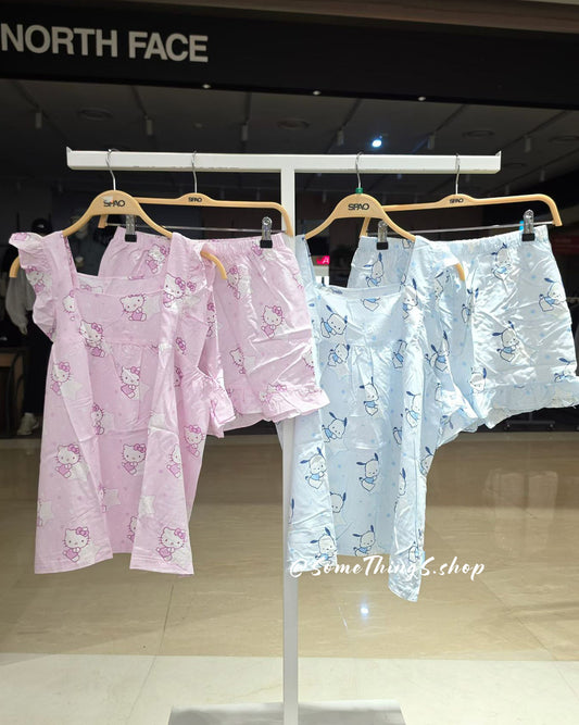 韓國 🇰🇷 SPAO x Sanrio 成人 荷葉邊無袖 女裝睡衣套裝｜Hello Kitty ⦁ Pochacco