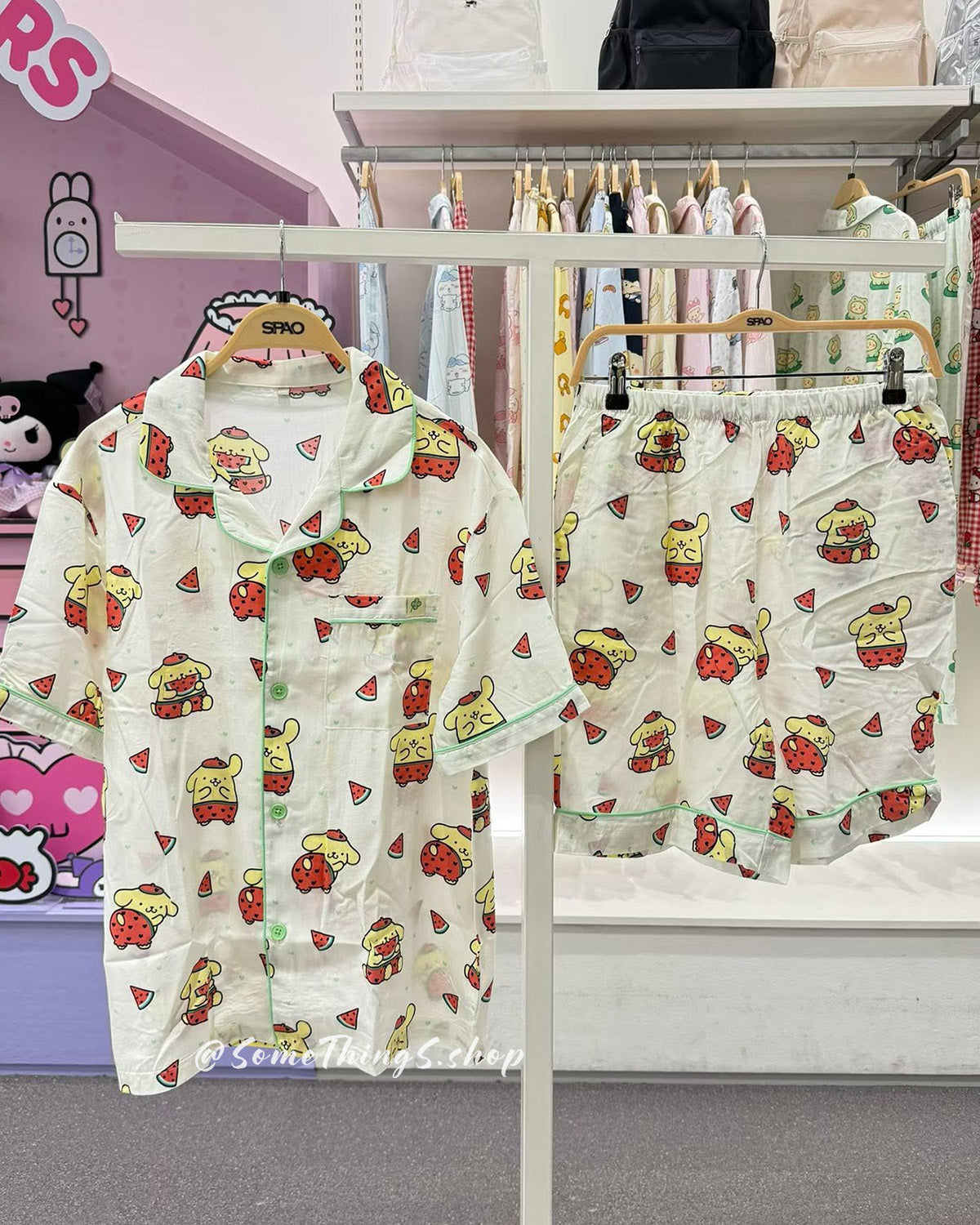 韓國 🇰🇷 SPAO x Sanrio 夏日 西瓜系列 unisex 成人 短袖睡衣套裝｜Hello Kitty ⦁ 水怪