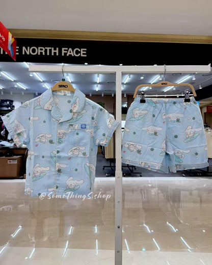 韓國 🇰🇷 SPAO Kid x Sanrio Unisex 兒童短袖睡衣套裝｜Cinnamoroll 玉桂狗