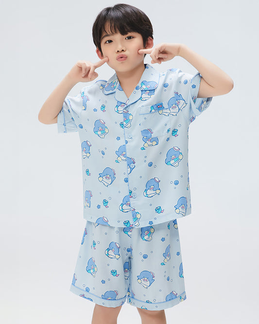 韓國 🇰🇷 SPAO Kid x Sanrio Unisex 兒童短袖睡衣套裝｜Tuxedo Sam 企鵝