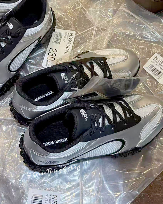 韓國 🇰🇷 The North Face TNF White Label Sheldon Mary Jane 輕身透氣 芭蕾運動鞋｜銀色仿皮 配網布