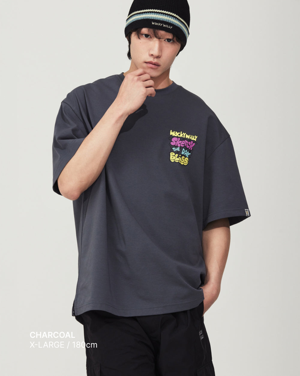 韓國🇰🇷 Wacky Willy Color Typo Graphic Unisex Oversized 短袖 Tee