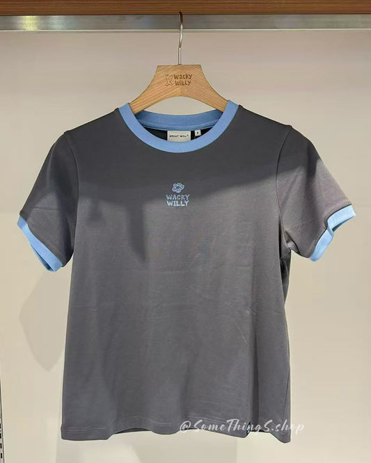 韓國🇰🇷 Wacky Willy 經典滾邊 短版短袖女裝 tee