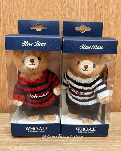 韓國 🇰🇷 WHO.A.U Steve Bear 條紋毛衣小熊掛飾