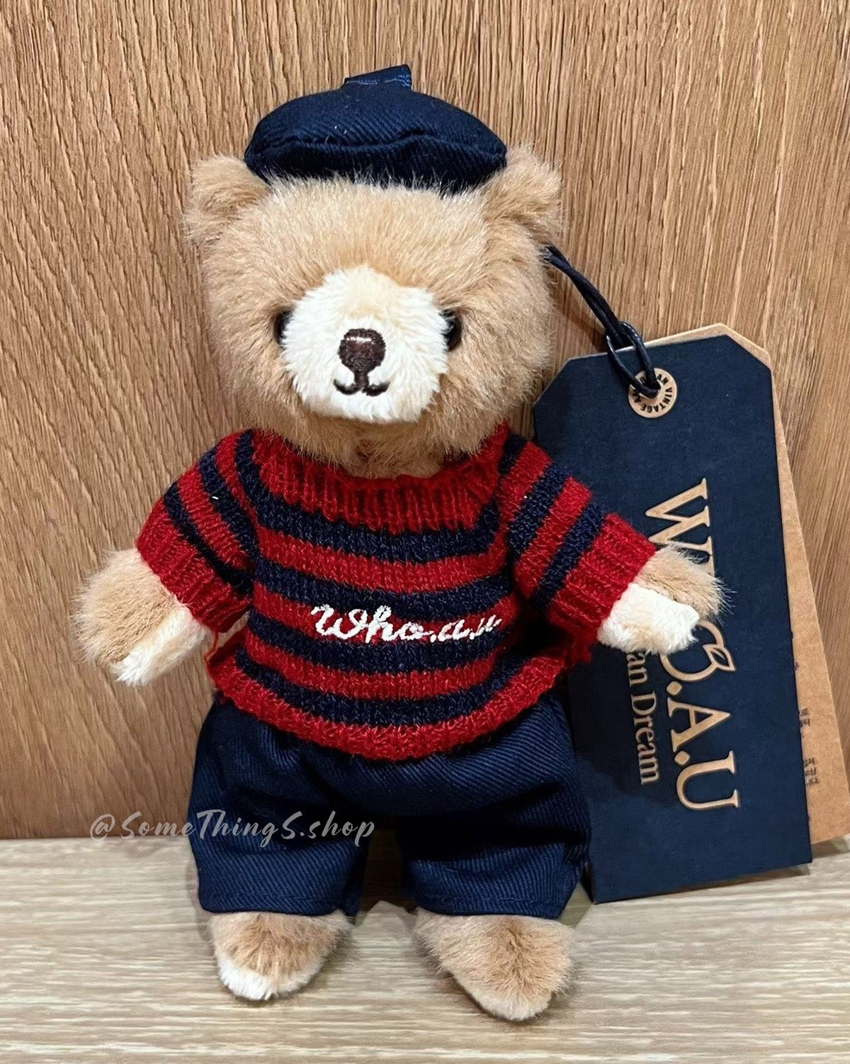 韓國 🇰🇷 WHO.A.U Steve Bear 條紋毛衣小熊掛飾
