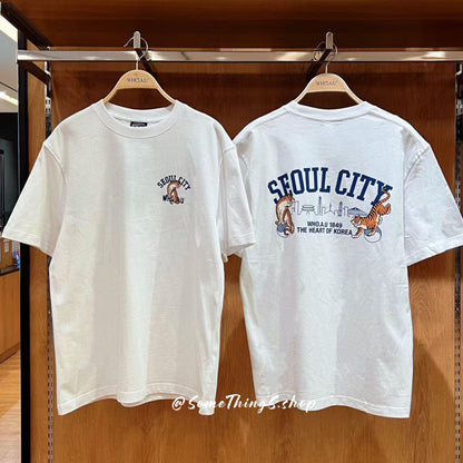 韓國 🇰🇷 WHO.A.U Steve 限定系列短袖 Tee｜Seoul City 老虎插畫