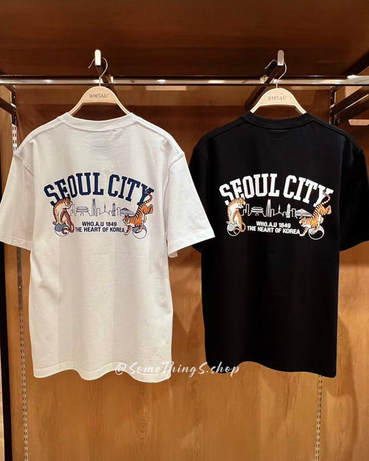 韓國 🇰🇷 WHO.A.U Steve 限定系列短袖 Tee｜Seoul City 老虎插畫