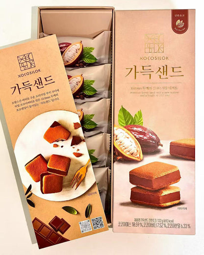 韓國濟州限定🇰🇷 XOCOSILOK Premium Butter Sand 朱古力夾心曲奇 5入 (122g)｜士多啤梨 ♡︎ 柑橘 ♡︎ Tiramisu ♡︎ 黑朱古力